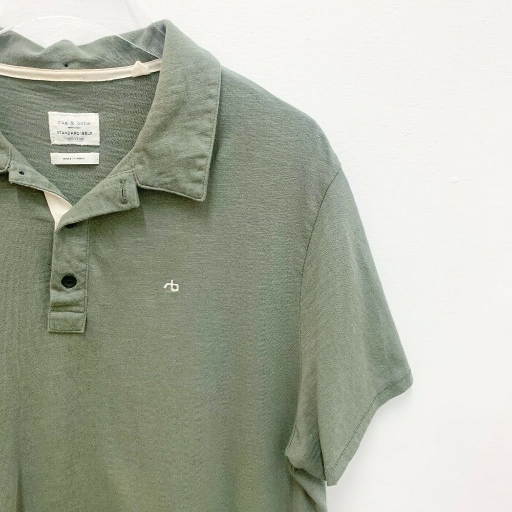 Rag & Bone Short Sleeve Standard Issue Polo Xxl - image 4